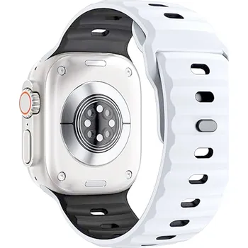 Řemínek na hodinky Řemínek KALEBOL Mecha pro Apple Watch 49mm / 46mm / 45mm / 44mm / 42mm - silikonový - bílý / černý