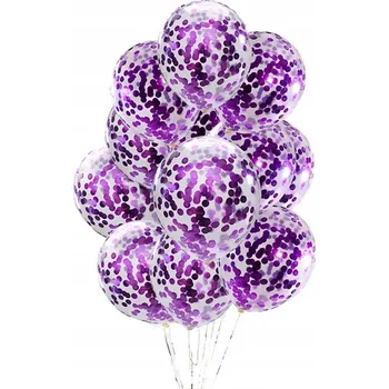 Balónek LATEXOVÝ BALÓNEK 30CM S FIALOVÝMI KONFETAMI 100KS