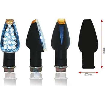 Moto sedlo BIHR Design LED indikátory krátké černé univerzální 008-1