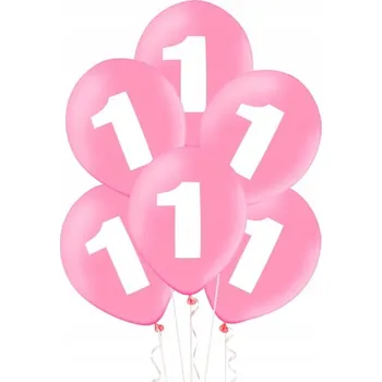 Balónek LATEXOVÉ BALÓNKY 30CM 1. NAROZENINY RŮŽOVÉ 100KS
