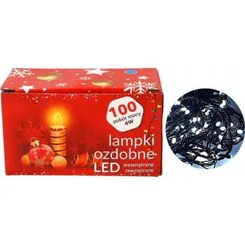 Vánoční dekorace VÁNOČNÍ OSVĚTLENÍ NA STROMEČEK 100 LED SILNÉ BÍLÉ STUDENÉ PROGRAMÁTOR VENKOVNÍ