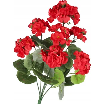 umělá květina UMĚLÉ KVĚTY ROSTLINY PELARGONIE KYTICE 45CM HUSTÁ JAKO ŽIVÁ DEKORACE