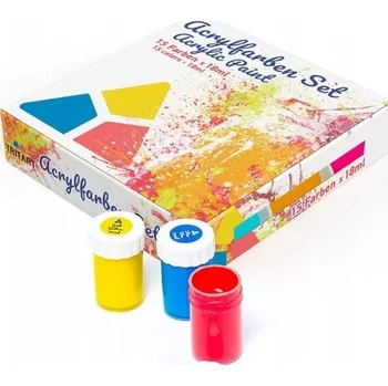 Výtvarná barva Sada 16 akrylových barev Tritart, s štětcem, 288 ml, vícebarevná