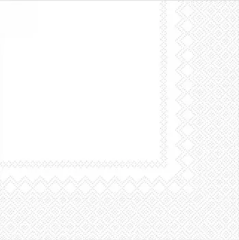 Papírový ubrousek Ubrousky 3-vrstvé Bílé 25x25cm