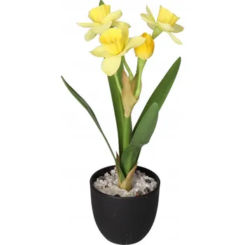 umělá květina UMĚLÉ NARCISY KVĚTINY V KVĚTINÁČI DEKORACE JAKO ŽIVÉ OZDOBNÉ