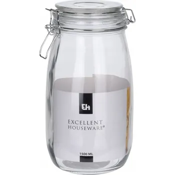 Dóza na potraviny Skleněná zavařovací sklenice s víkem 1500ml Excellent Houseware