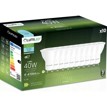 Žárovka 10x LED žárovka GU10 Reflektor PAR16 3,4W = 40W 470LM 6500K Studená bílá 38°