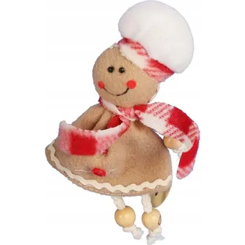 Vánoční dekorace Vánoční ozdoba závěsná PERNÍKOVÝ MUŽ MATERIÁL 14cm HNĚDÁ VÁNOCE