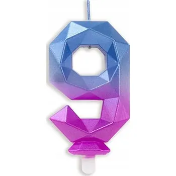 Dortová svíčka NAROZENINOVÁ SVÍČKA DIAMANT ČÍSLICE 9