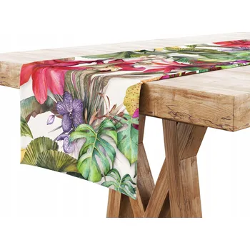 Obraz Běžec na stůl Kortina, vícebarevný, 140x40 cm, polyester, motiv listů