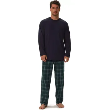 Pánské pyžamo Pánské pyžamo 41913 Herb dark blue - HENDERSON tmavě modrá 3XL