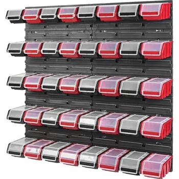 Obraz 4x Nástěnná panelová deska na nářadí + 40 boxů/zásuvek s víkem