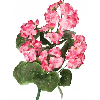 umělá květina UMĚLÉ KVĚTY ROSTLINY PELARGONIE KYTICE 45CM HUSTÁ JAKO ŽIVÁ DEKORACE
