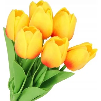 umělá květina KYTICE GUMOVÝCH TULIPÁNŮ JAKO ŽIVÉ UMĚLÉ KVĚTY REALISTICKÁ DEKORACE
