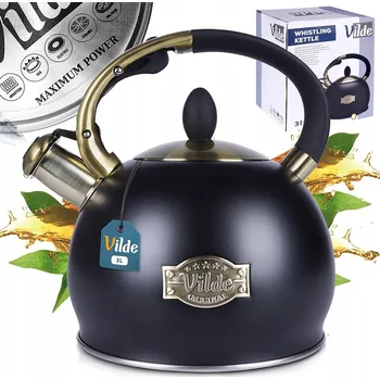 Varná konvice Tradiční ocelová Konvice Vilde 3 l černá, žlutá