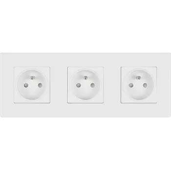 Elektrická zásuvka KONTAKT ZÁSUVKA ELEKTRICKÁ PLASTOVÝ RÁMEČEK MATNÝ FI60 TROJITÝ 3x1 BÍLÝ