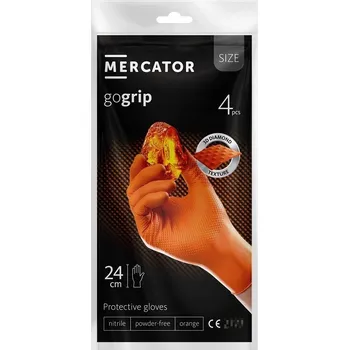 Pracovní rukavice MERCATOR - RP30038004 - Nitrilové rukavice GOGRIP oranžové - L - balení 4 ks