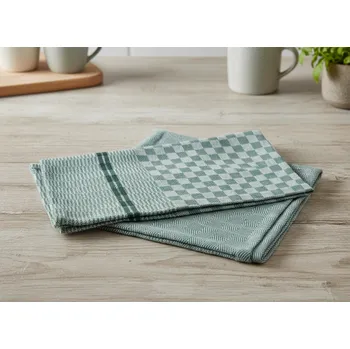 Utěrka SET 2 kusů utěrka LUIZ zelená/zelená 50x70 cm 100% bavlna MyBestHome cena za 2 kusy Cena za 2 kusy v balení