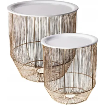 Konferenční stolek Stolek Koopman kulatý 35 x 35 x 35,5 cm zlatý