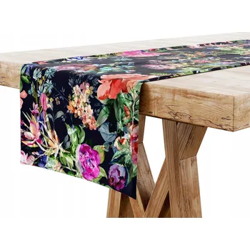 ubrus Běhoun Kortina vícebarevný květinový 40x200 cm polyester