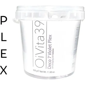 Odstraňovač barvy na vlasy OiVita 39 DECO 7 Violet Plex - Fialový odbarvovací prášek o7 tónů s plexem 500 g