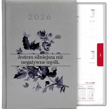 Kalendář Knižní kalendář 2026 A5 FunnyCase stříbrný