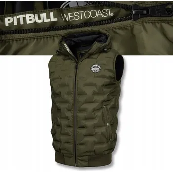 Dámské oblečení Pitbull West Coast pánská prošívaná bunda bez rukávů Carver tmavě olivová M. N