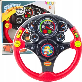 Hračka pro nejmenší Volant pro děti Světla Zvuky Vibrace Červený