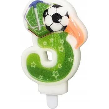 Dortová svíčka Narozeninová svíčka FOTBALOVÝ MÍČ ČÍSLICE 3