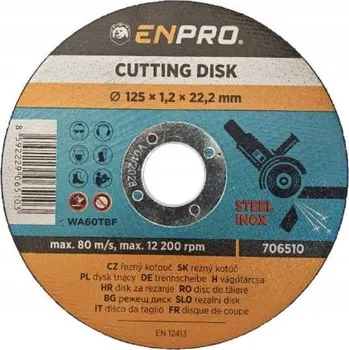 Řezný kotouč Řezný kotouč na kov Ø 125 x 1,2 x 22,2 mm, ENPRO