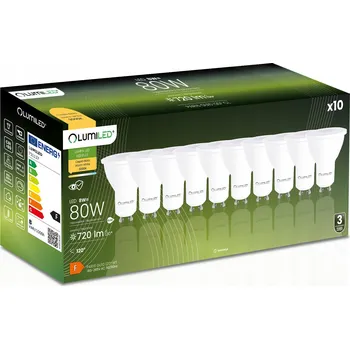Žárovka 10x LED žárovka GU10 Reflektor 8W = 80W 720lm 3000K Teplá bílá 120° LUMILED