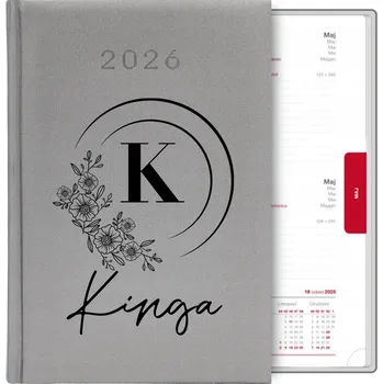 Kalendář Knižní kalendář 2026 A5 FunnyCase stříbrný