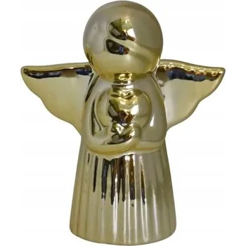 Obraz Keramické zrcátko anděl 8cm zlaté se zrcadlo mini dekorace dárek