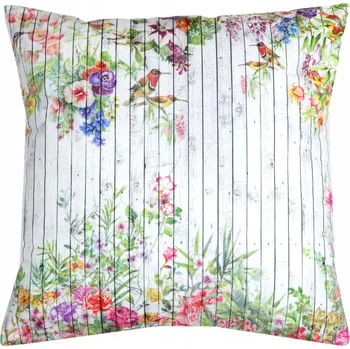 Povlak na polštářek Dekorační povlak na polštář 45x45 cm Velurový s květinami
