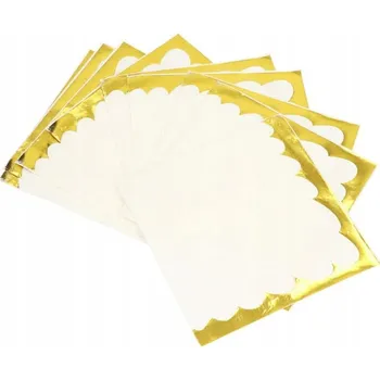 Papírový ubrousek PAPÍROVÉ UBROUSKY BÍLÉ SE ZLATÝM OKRAJEM 10 KS