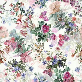 Látka na závěsy 150 cm na metr Květiny Barva 6321