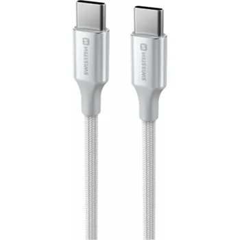 Datový kabel Swissten Textile II USB-C/USB-C, 1,5m bílá