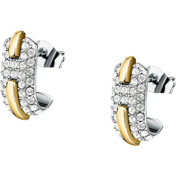 Náušnice Trussardi Kruhové bicolor náušnice s krystaly Concept TJAYY10 + 2 měsíce na vrácení zboží