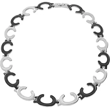 Souprava šperků MPM Dámský ocelový nerezový náhrdelník 7283 - stříbrnočerné barvy SNE.7285.. 45cm