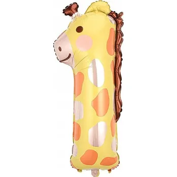 Balónek BALÓNEK 40" ČÍSLICE 1 ŽIRAFA K 1. NAROZENINÁM / ROCZNÍKU