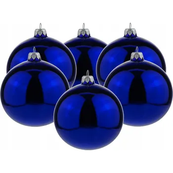 Vánoční ozdoba Vánoční Baňky Skleněné koule 10 cm SAFÍROVÁ LESKLÁ tmavě modrá
