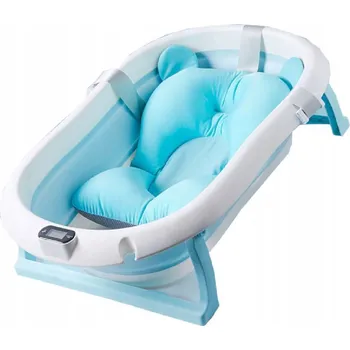 Koupání kojence Skládací silikonová vanička Primabobo modrá s teploměrem a vložkou
