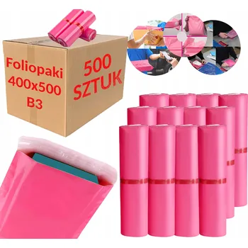 Obálka Plastové Obálky Růžové 400x500 mm B3 Obálka pro balení - 500 ks