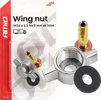 Vrták Křídlová matice kompresoru M16 x 1.5 pro 8mm hadici AMIO-04499