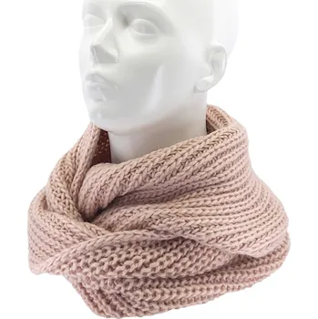 Šála VOXX Šála dámská pletená MINOR kruhová z merino RŮŽOVÁ uni 121081