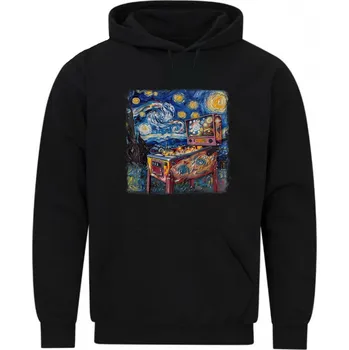 Pánská mikina Pánská mikina Pinball Automat ve Hvězdné noci (Velikost: 5XL, Barva: Černá)