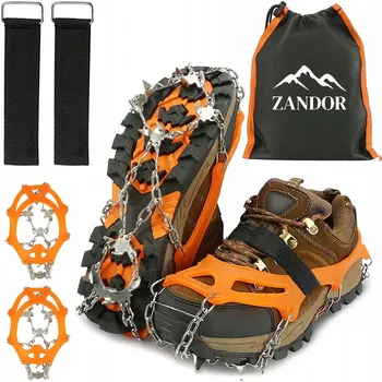 Pracovní obuv SILNÉ NESMEKY NÁVLEKY NA BOTY HROTY ŘETĚZY ORANŽOVÉ VELIKOST 36-40 M