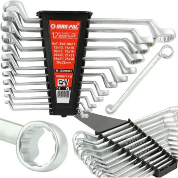 Klíč Klíče očkové vyhnuté 12ks 6-32mm