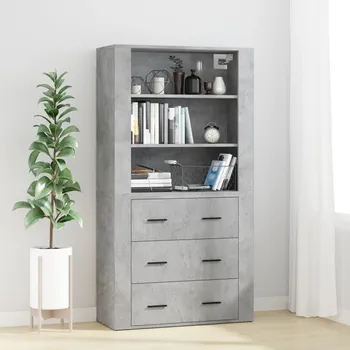 Příborník do zásuvky zahrada-XL Skříň highboard betonově šedá kompozitní dřevo 3185395