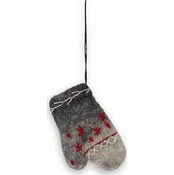 Vánoční dekorace Storefactory Plstěná ozdoba rukavice Vante Grey